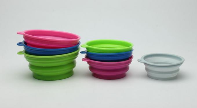 El color redondo modificó el cuenco al por mayor plegable de la comida para requisitos particulares de perro del silicón
