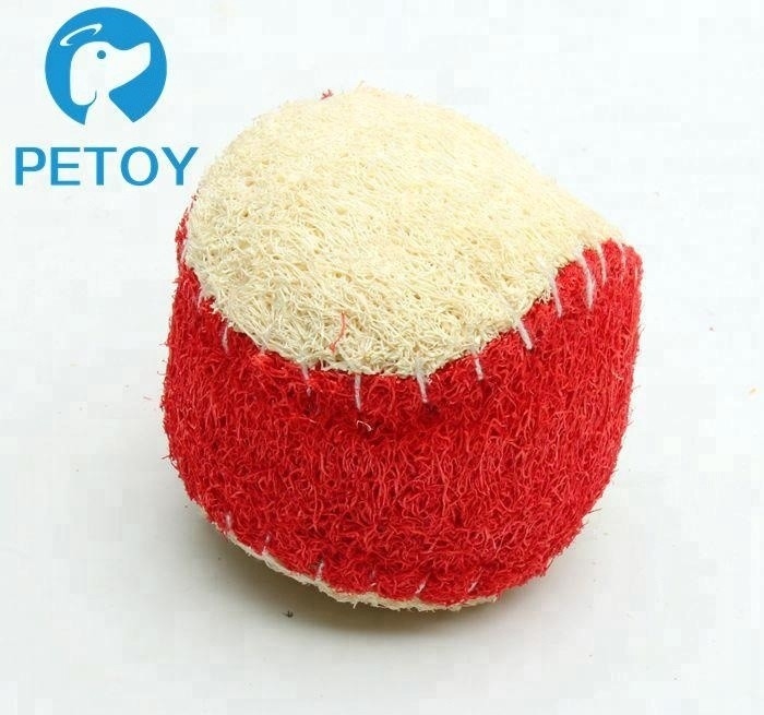 Eco Friendly Small  Indestructible Rope Dog Toys Nature Loofah Material